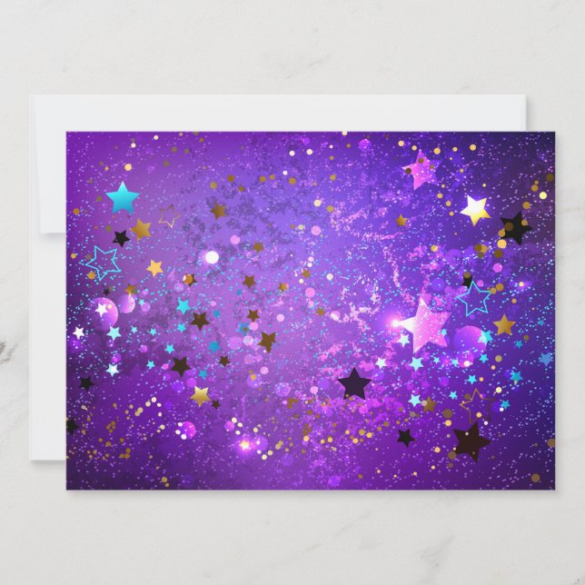 Purple foil background with Stars Card (Front)