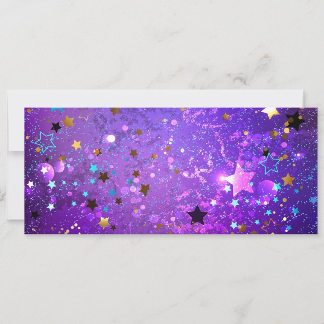 Purple foil background with Stars Card (Front)