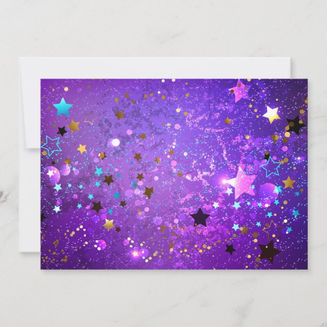 Purple foil background with Stars Card (Front)