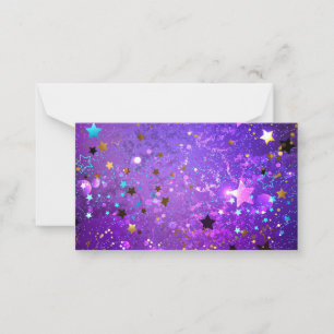 Purple foil background with Stars Card