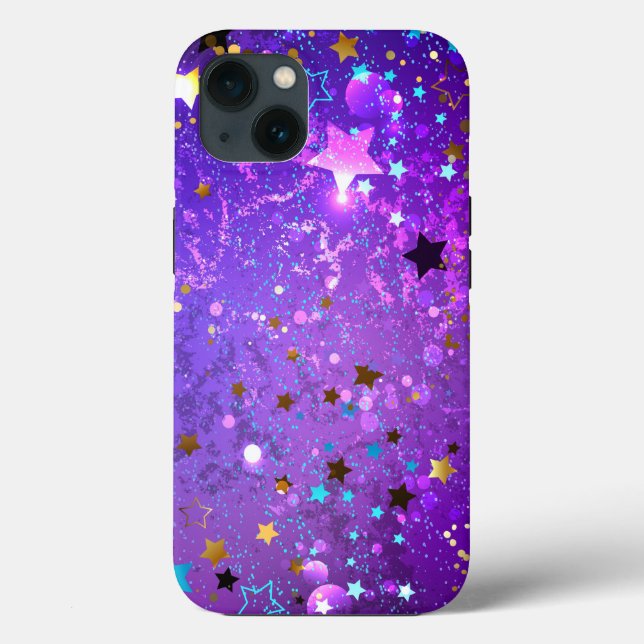 Purple foil background with Stars Case-Mate iPhone Case (Back)