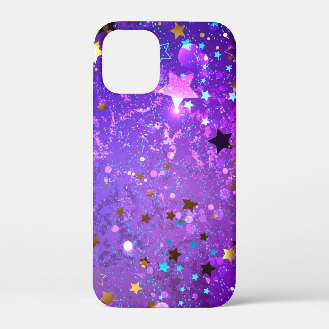 Purple foil background with Stars Case-Mate iPhone Case (Back)