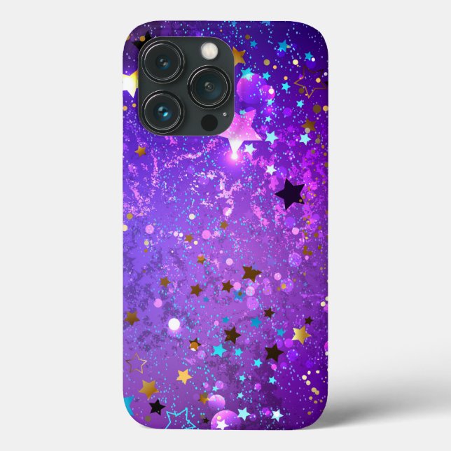 Purple foil background with Stars Case-Mate iPhone Case (Back)