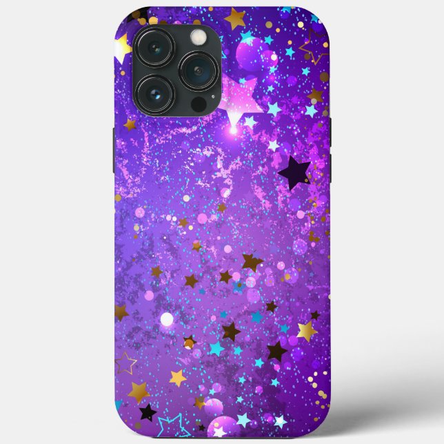 Purple foil background with Stars Case-Mate iPhone Case (Back)