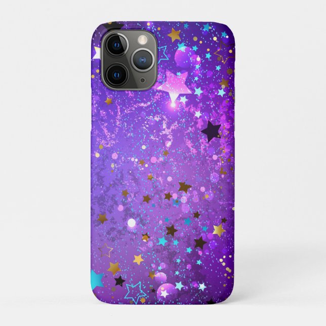 Purple foil background with Stars Case-Mate iPhone Case (Back)