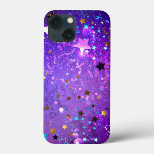 Purple foil background with Stars iPhone 13 Mini Case
