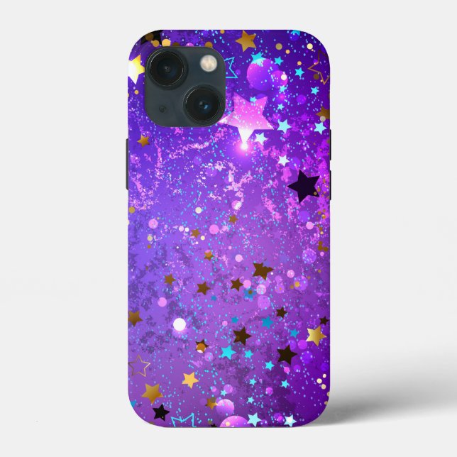 Purple foil background with Stars Case-Mate iPhone Case (Back)