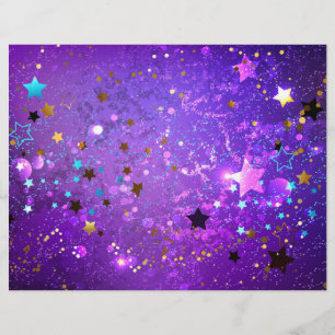 Purple foil background with Stars Custom Letterhead
