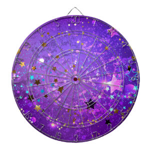 Purple foil background with Stars Dartboard