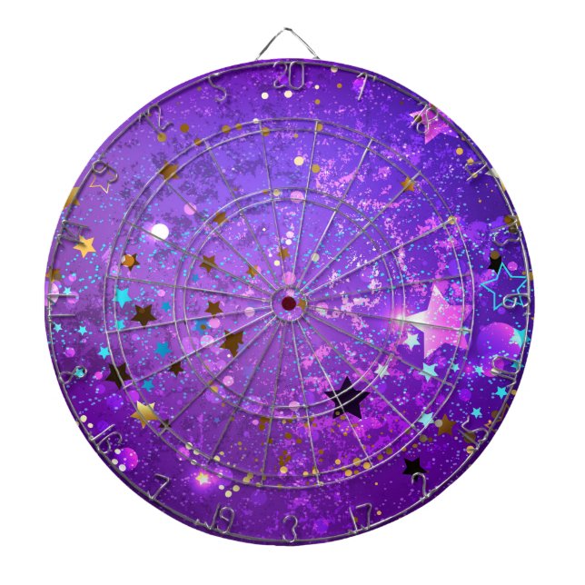 Purple foil background with Stars Dartboard (Front)