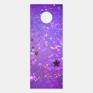 Purple foil background with Stars Door Hanger