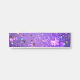 Purple foil background with Stars Door Sign