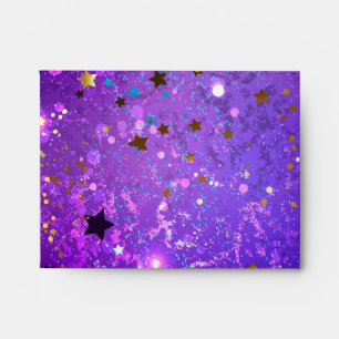 Purple foil background with Stars Envelope