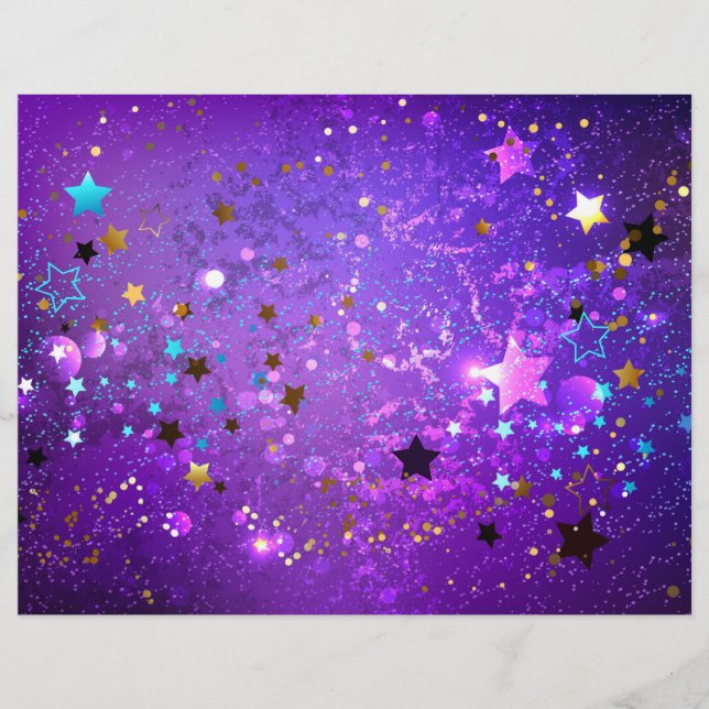 Purple foil background with Stars Flyer (Front)