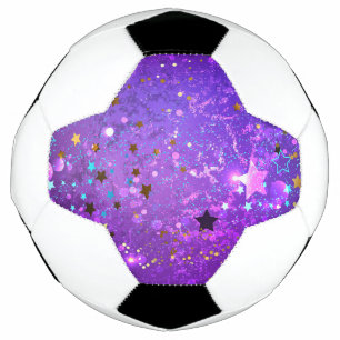 Purple foil background with Stars Football