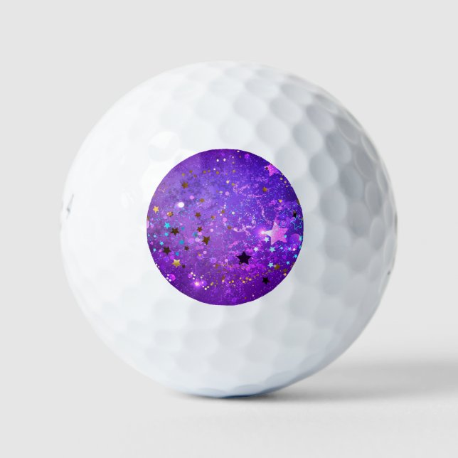 Purple foil background with Stars Golf Balls (Front)