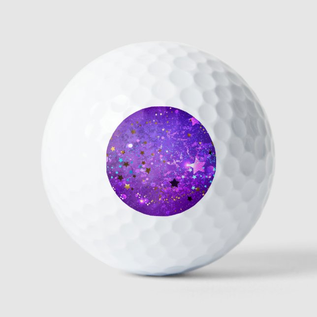 Purple foil background with Stars Golf Balls (Front)