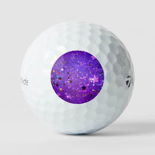 Purple foil background with Stars Golf Balls (Front)