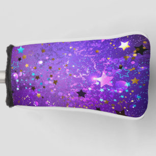 Purple foil background with Stars Golf Head Cover