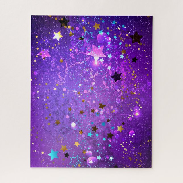 Purple foil background with Stars Jigsaw Puzzle (Vertical)