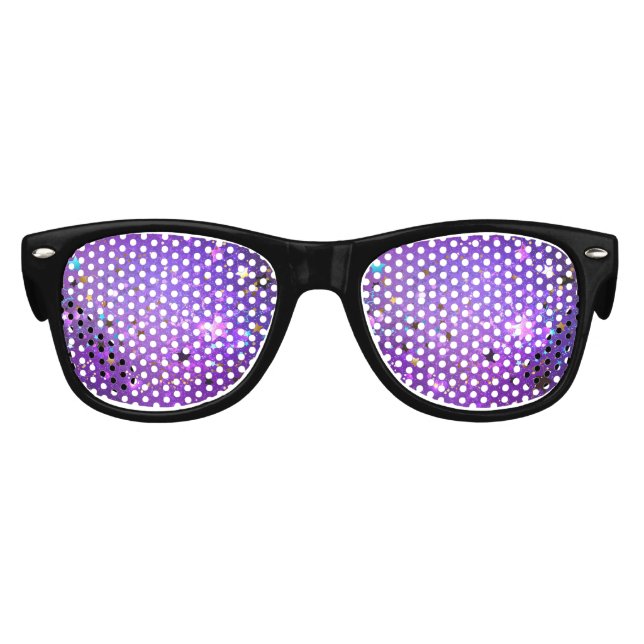 Purple foil background with Stars Kids Sunglasses (Front)