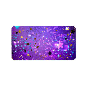 Purple foil background with Stars Label