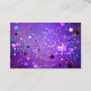 Purple foil background with Stars Loyalty Card