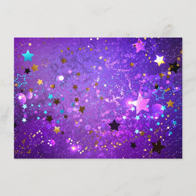 Purple foil background with Stars Menu (Front)