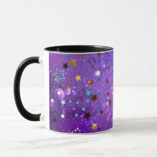 Purple foil background with Stars Mug