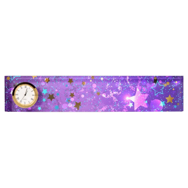 Purple foil background with Stars Nameplate (Front)
