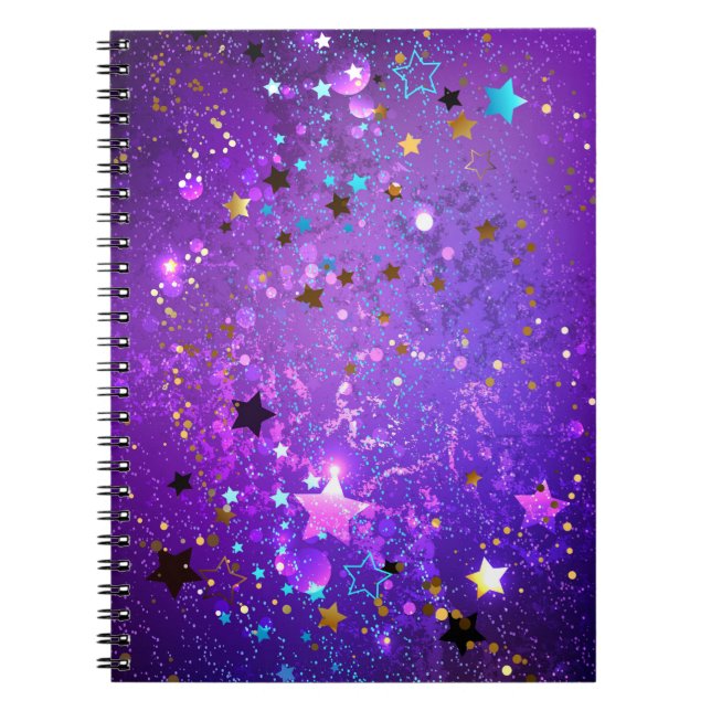 Purple foil background with Stars Notebook (Front)