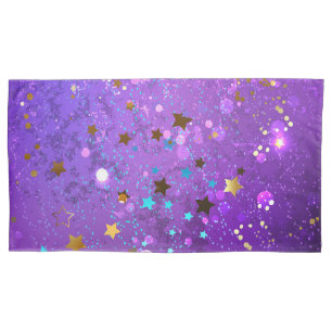 Purple foil background with Stars Pillowcase