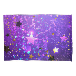 Purple foil background with Stars Pillowcase