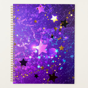 Purple foil background with Stars Planner