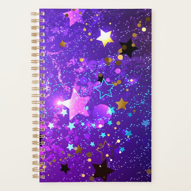 Purple foil background with Stars Planner (Front)