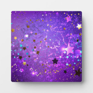Purple foil background with Stars Plaque