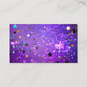 Purple foil background with Stars Referral Card
