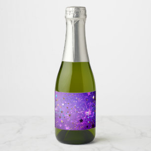 Purple foil background with Stars Sparkling Wine Label