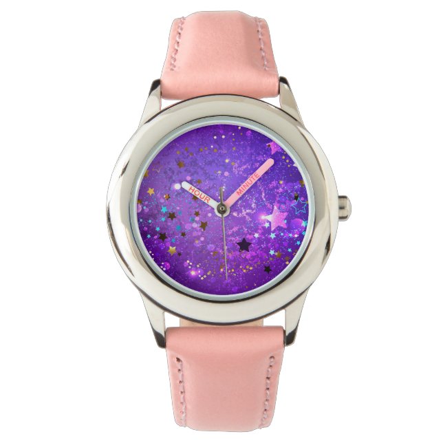 Purple foil background with Stars Watch (Front)