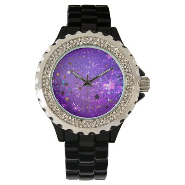 Purple foil background with Stars Watch (Front)
