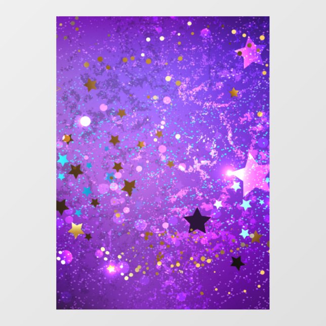 Purple foil background with Stars Window Cling (Sheet)