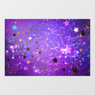 Purple foil background with Stars Window Cling