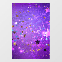 Purple foil background with Stars
