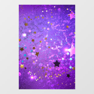 Purple foil background with Stars Window Cling