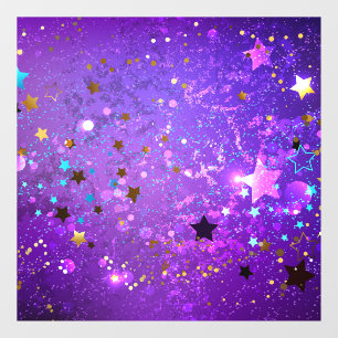 Purple foil background with Stars Window Cling