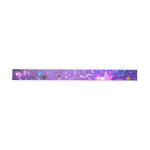 Purple foil background with Stars Wrap Around Label