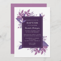 Purple foliage baptism. Plum violet botanical