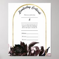 Purple Foliage Floral Boho Handfasting Certificate