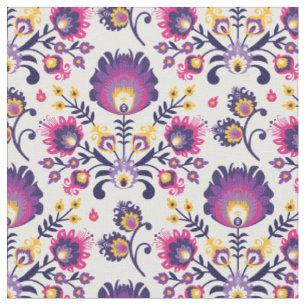 Purple folklore composition 1 fabric