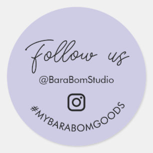 Purple Follow us on Instagram Package Sticker